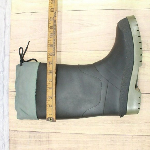 LL Bean Black Rubber Mid Calf Waterproof Insulated Winter Boots Size 6 - Picture 7 of 11